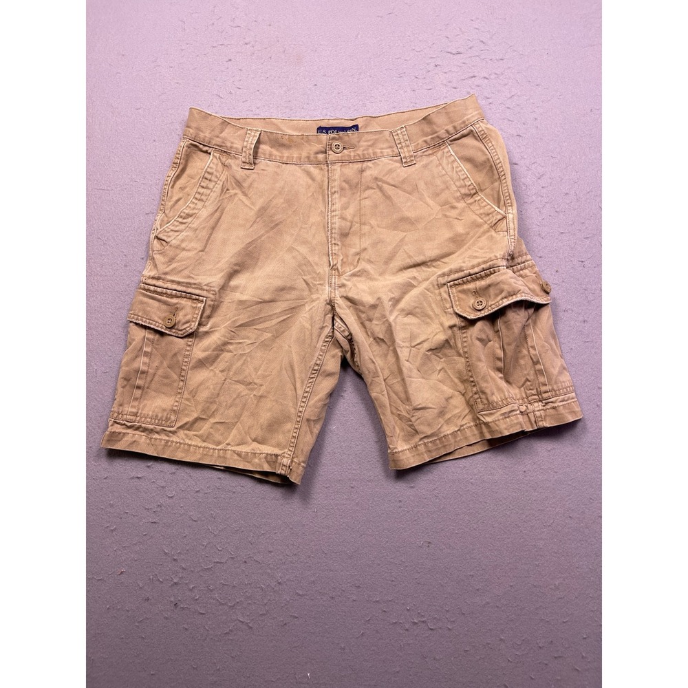 U.S. Polo Assn. Cargo Shorts 100% Cotton Tan Khaki W36 Mens